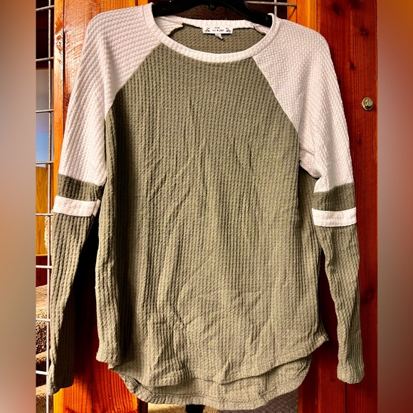 Poof Large New York Long Sleeve Waffle Knit Top - Picture 1 of 4
